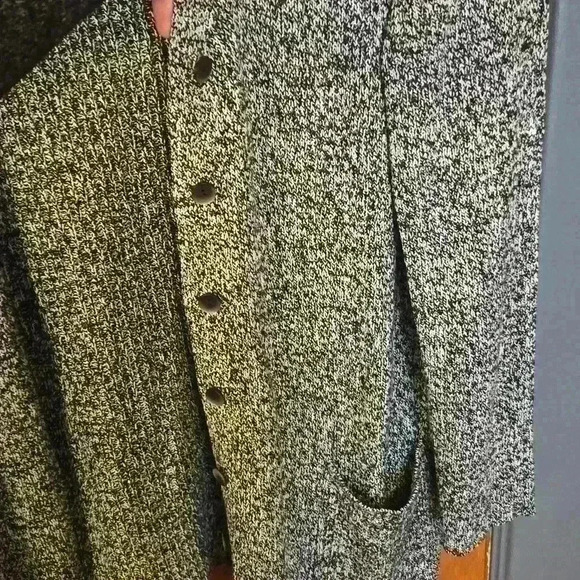 Grey/Black Cardigan With Buttons - Picture 3 of 7